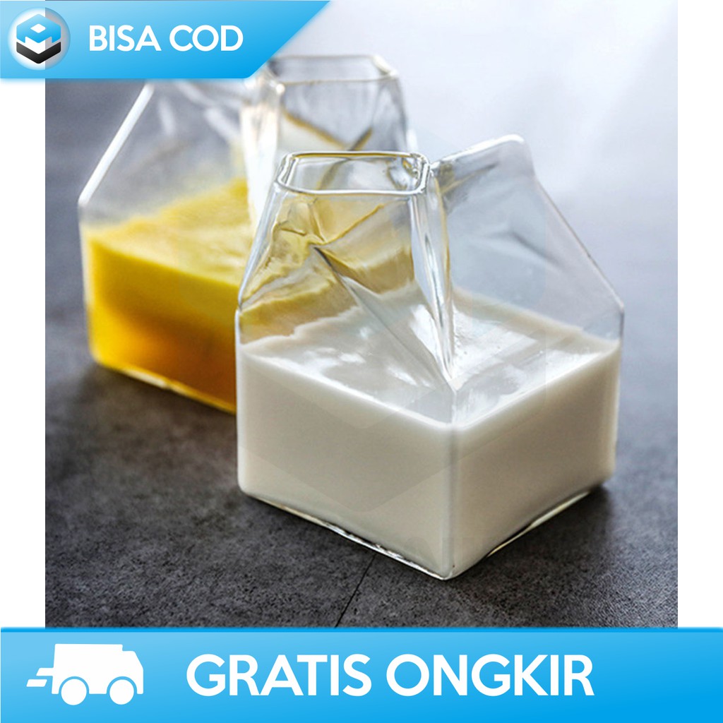 GELAS KACA SUSU ANAK DESIGN MILK BOX ACEBON ORIGINAL SG101 300ML