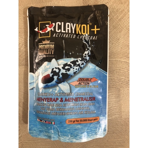 CLAY KOI CLAYKOI 250GR PLUS HITAM ACTIVATED CHARCOAL PENJERNIH KOLAM KOI