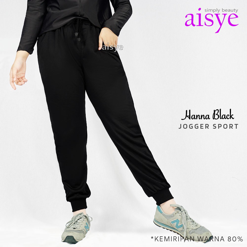 Celana Jogger Pants Sporty Aisye Wanita Korean Style Joger Training Panjang Sport Cewek Babyterry