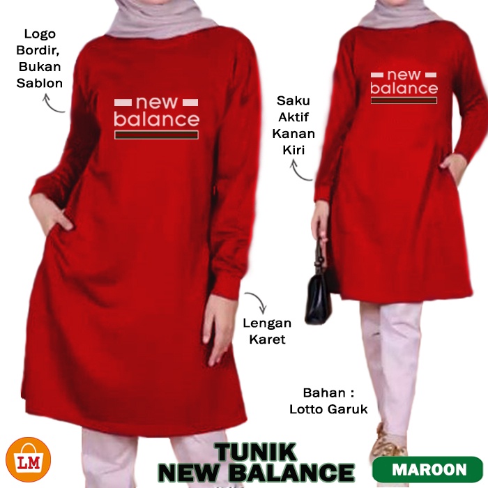 Atasan Wanita Muslim TUNIK NEW BALANC Bahan Lotto Garuk JUMBO TERMURAH TERBARU TERLARIS LMS 27555 27558