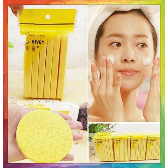 Facial Sponge Stick 12 Batang / Spons Kentang Wajah Hivey Stik Spon Pembersih