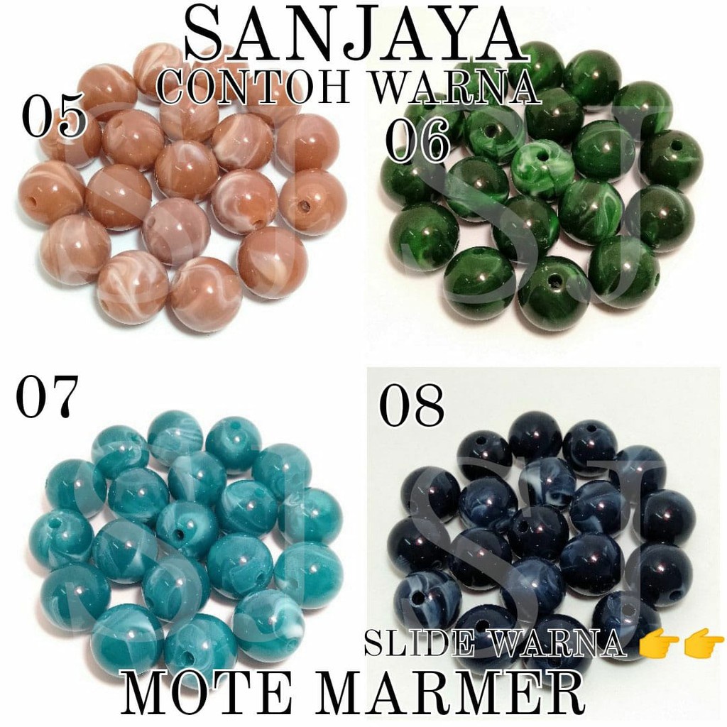 MOTE MARMER / MANIK MOTIF MARMER / MANIK CORAK MARMER BULAT / MANIK MARMER BULAT / MOTE MARMER 14MM 06