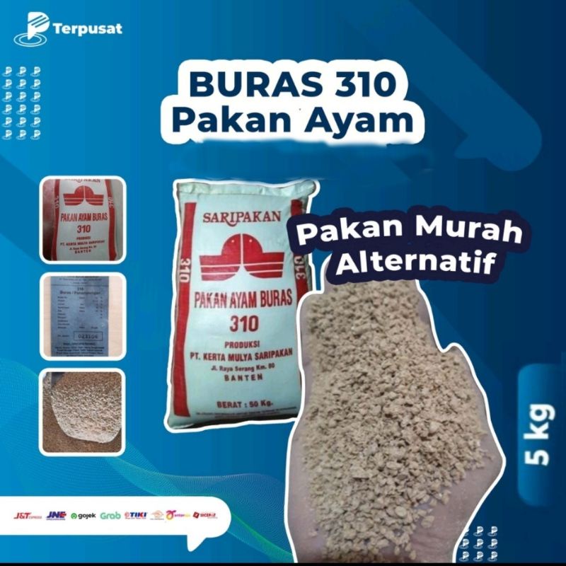 Saripakan 310 Per 5 Kg Pur / Vour Pakan Ayam Makanan Ayam  Pur Buras