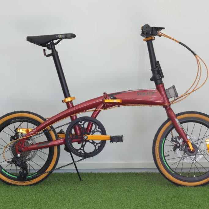 Sepeda Lipat Police Milan By Element 16 Inch - Orange 16In Kunestlestore