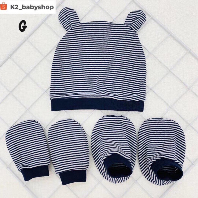 BABY K2 - BABY TOPI &amp; SARUNG TANGAN &amp; KAKI 3 IN 1 MEREK SUNNOZY KODE 00031