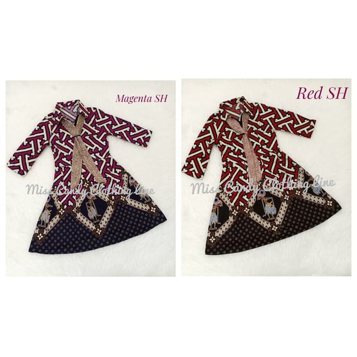 DRESS BATIK Dress Batik / Dress Batik Modern / Dress Batik Kerja - NavyBlue IU STD  IWAZAH OFFICE
