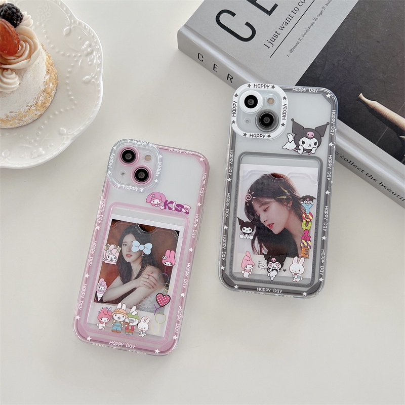 Soft Case Transparan Motif Kuromi Dan Mymelody Untuk iPhone 12 13 Pro MAX 11 X XR XS MAX 7 8 Plus