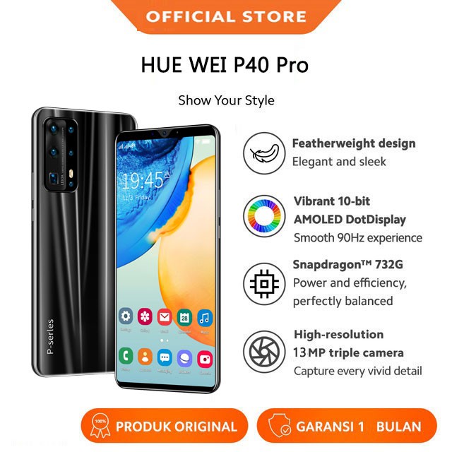 P40 Pro Handphone Android 5.8 Inci RAM 4 ROM 64G Face ID Fingerprint hp Ponsel Cerdas Smartphone