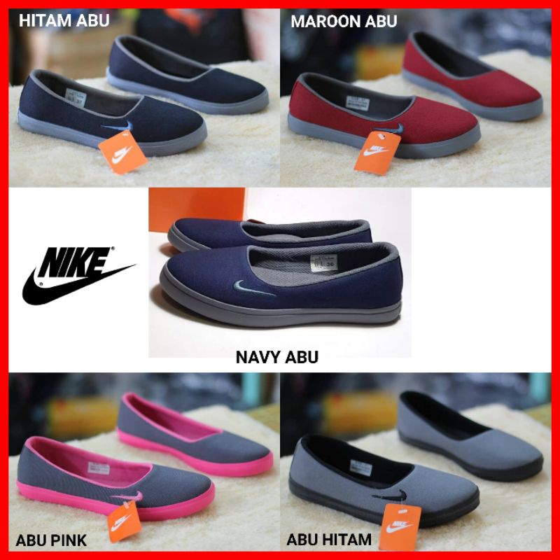 SEPATU WANITA SLOP SLIP ON KASUAL / SEPATU FLAT CEWEK TANPA TALI / SEPATU KULIAH SEKOLAH MEJENG / SEPATU PEREMPUAN HIJABER