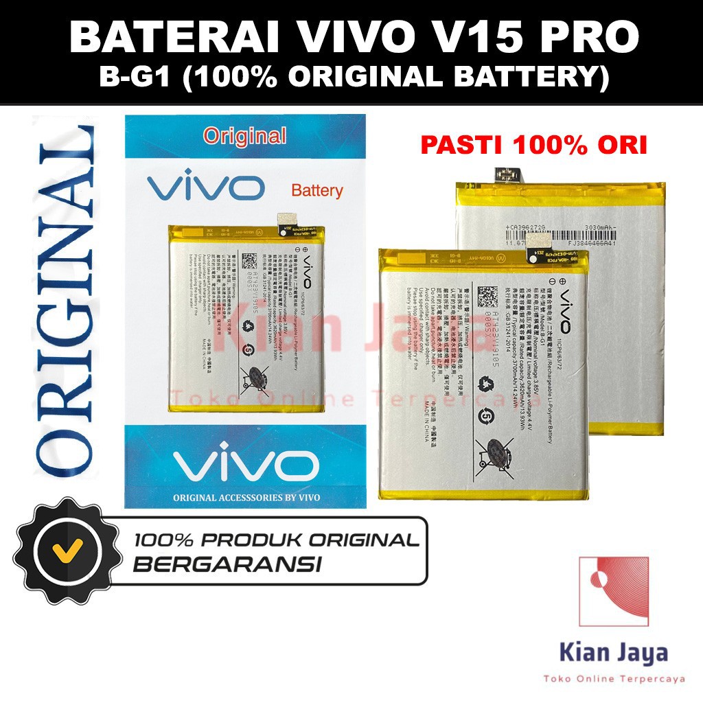 Baterai Original Vivo V15 Pro / B-G1 Batre Batrai Battery Hp BG1 100% Ori