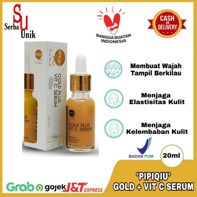 Serum Pencerah Wajah Vit C / Gold Plus Vit C Glowing Serum Pipiqiu BPOM