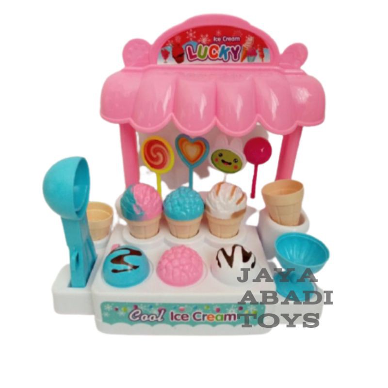 LI 1 - Mainan Ice cream candy house, sweet shop Jualan Es Krim permen LI1 (kemasan kantong pvc)