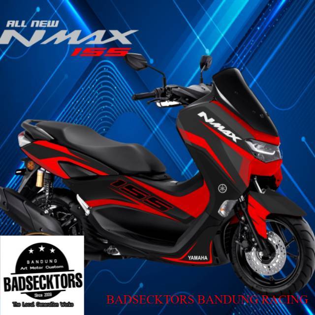Decal nmax new 2020 black red stiker yamaha nmax keren