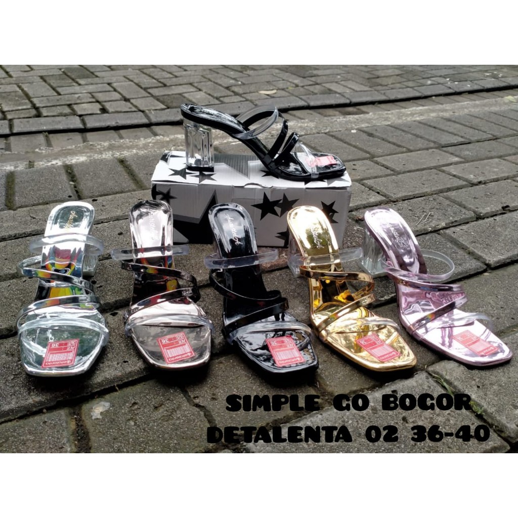 SANDAL WANITA - SENDAL HAK KACA DETALENTA 02 SIZE 36-40