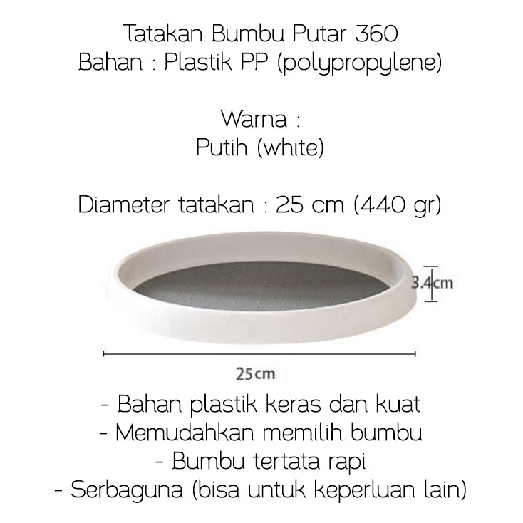 KA 08 Rak Bumbu Dapur 360 Derajat Multiguna