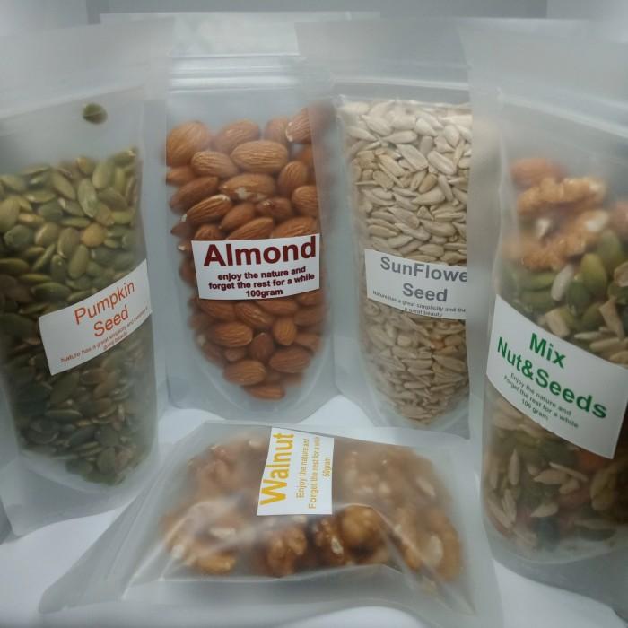 

Promo Almond,Walnut,Pumpkin Seed,SunFlower Seed,Mix Nut&Seed (5pcs)