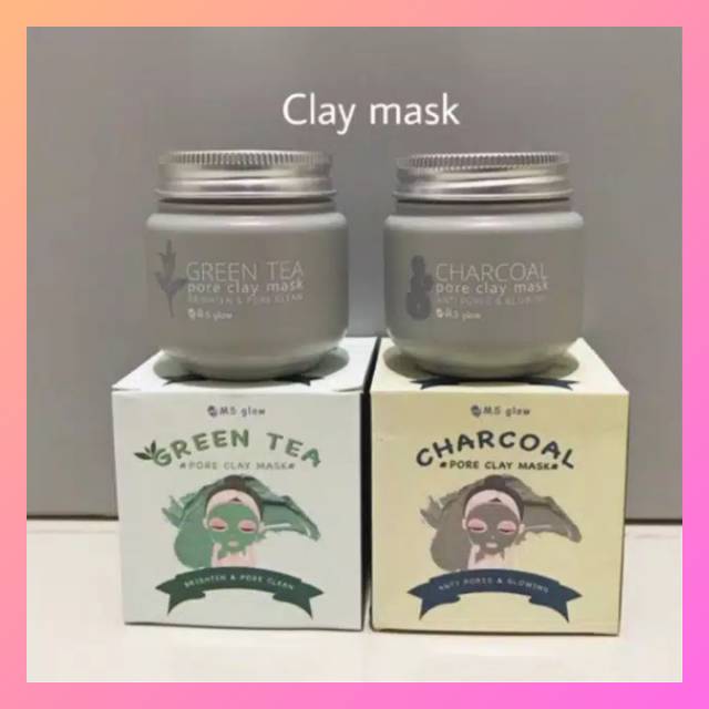 MASKER (GREEN TEA/CHARCOAL) CLAY MASK MS GLOW Shopee Indonesia