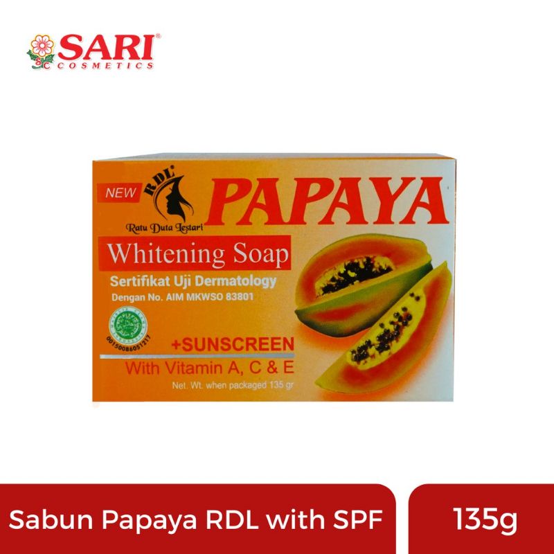 Sabun RDL Papaya Whitening Original with Sunscreen BPOM 135gr