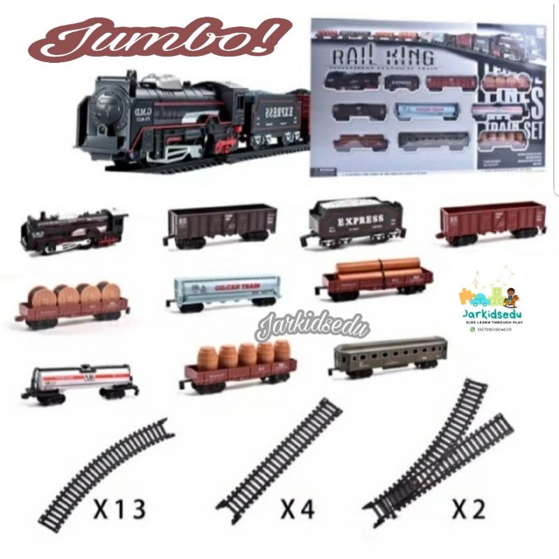 MAINAN ANAK KERETA API RAIL KING JUMBO WESSEL RAILKING 112 CM TOY KADO