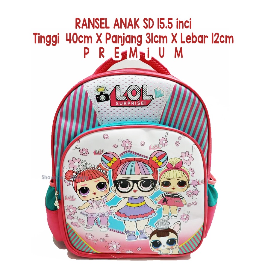 Showme Tas Ransel Anak Sekolah SD 15.5 inci (T40cm x P31cm x L12cm) Karakter LOL Surprise