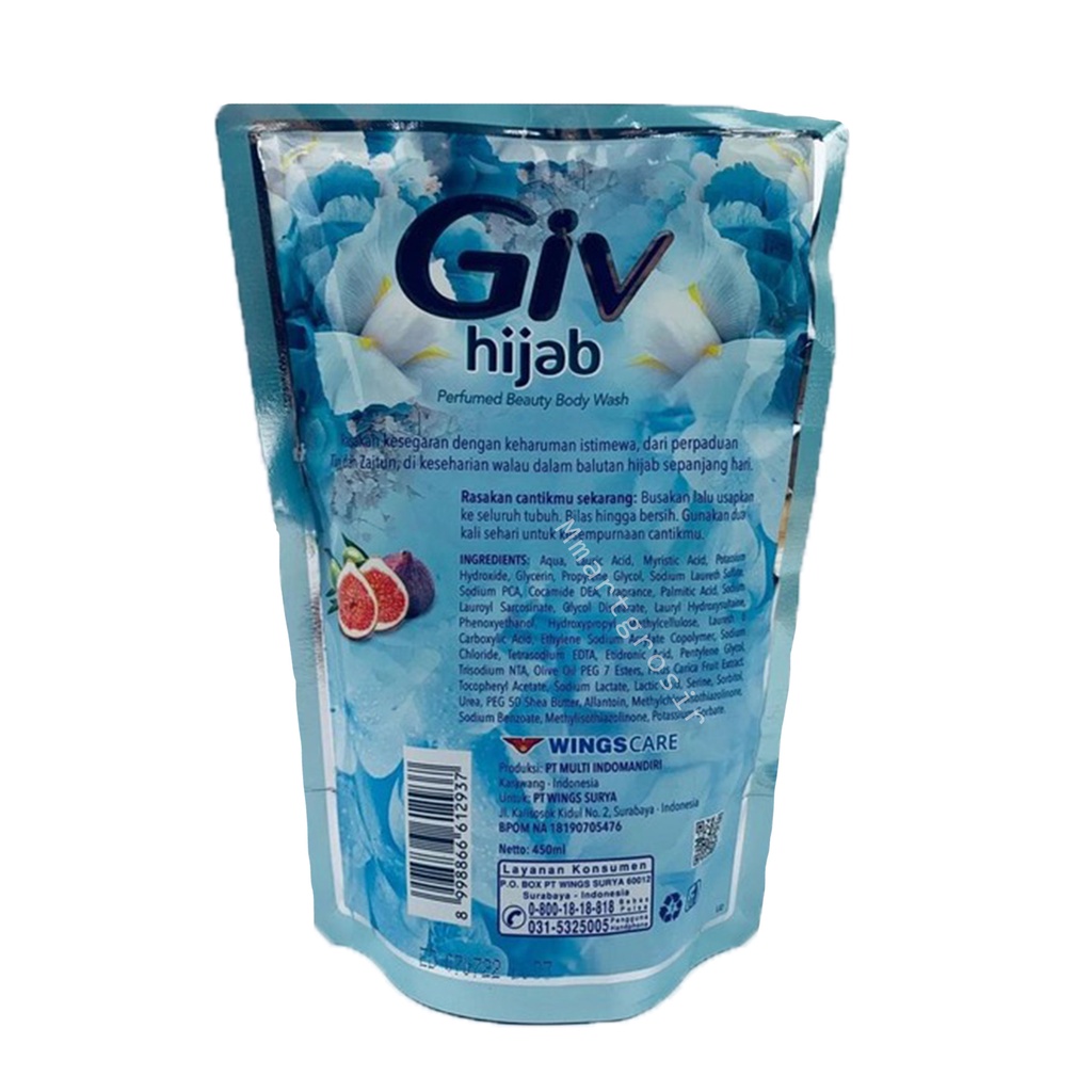 Giv / perfumed beauyt wash / sabun cair / 450ml / Tin dan zaitun