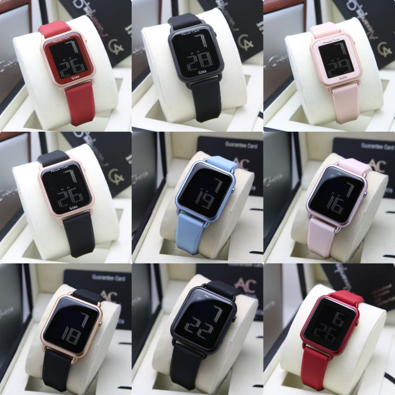 JAM TANGAN WANITA ALEXANDRE CHRISTIE AC 9332 / AC 9341 DIGITAL RUBBER ORIGINAL GARANSI RESMI