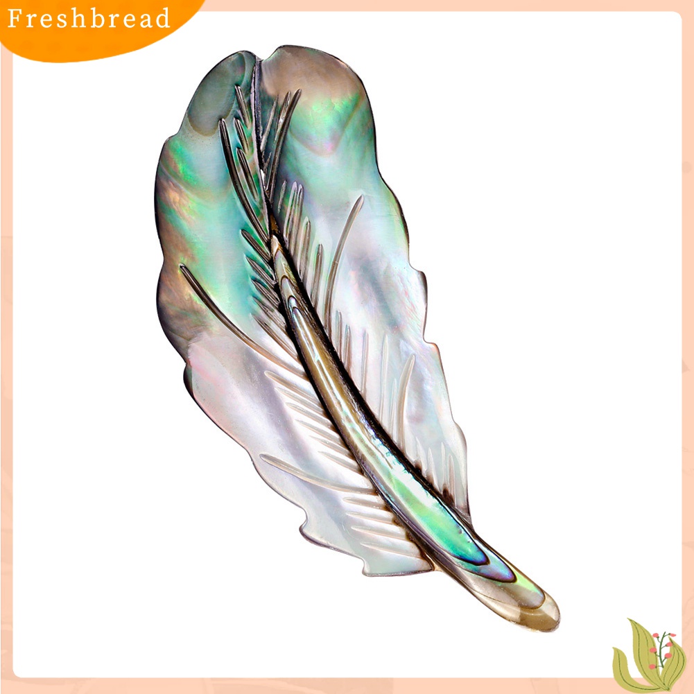 [ TERLARIS]Fashion Women Feather Shaped Brooch Pin Lapel Collar Scarf Badge Clothes Jewelry