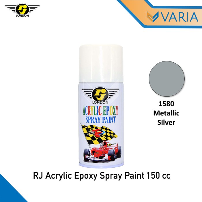 Cat RJ London Acrylic Epoxy Spray Paint 150 cc Metallic Silver 1580