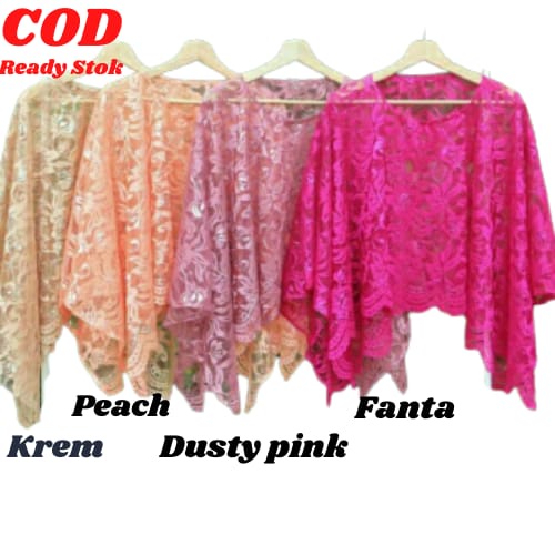 CAPE BRUKAT, ATASAN BRUKAT DEWASA, OUTER BRUKAT, BAJU PESTA, BAJU KONDANGAN,