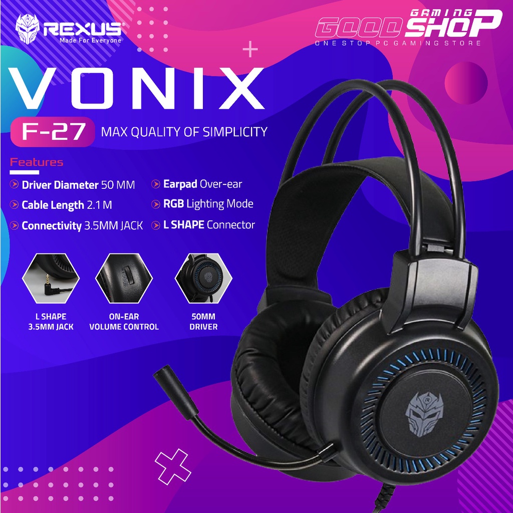 Rexus Vonix F27 / F-27 - Wired Gaming Headset