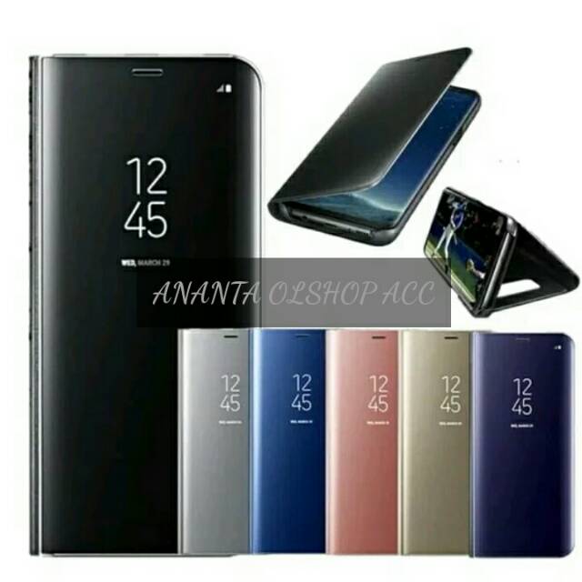 Flip Case Samsung Galaxy A8 Star Cleat View Mirror Standing Cover
