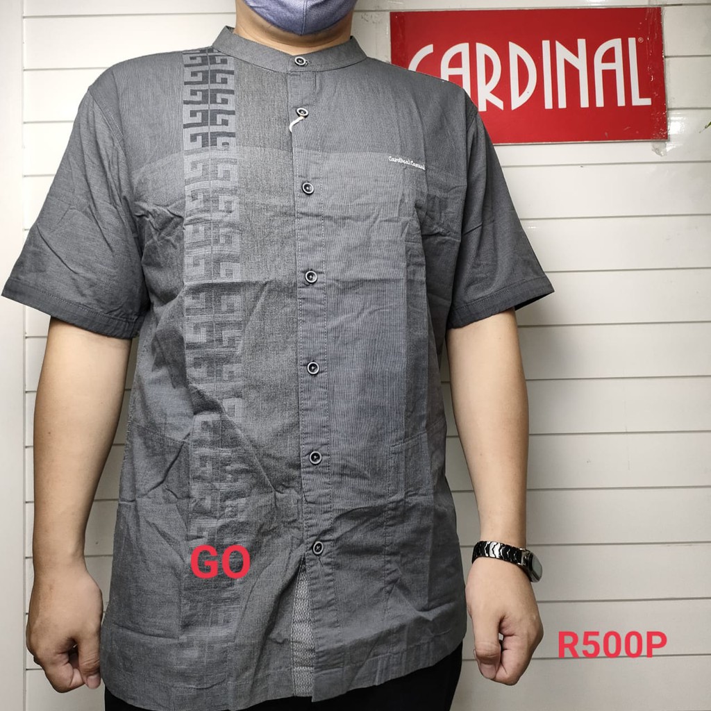 gof M-L CARDINAL KEMEJA KOKO Taqwa Pakaian Pria Original Baju Muslim Salur Lengan Pendek Kekinian TCS