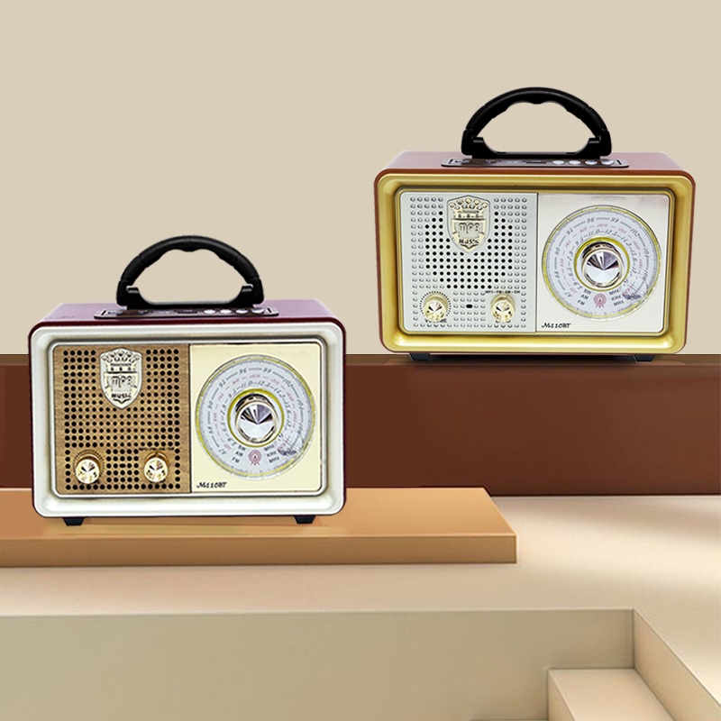 Radio FM/AM Multi-fungsi baru desain gaya retro vintage FM AM SW sistem speaker radio use to dengan Bluetooth USB TF Card player 100% ORI  111BTS/110BTS