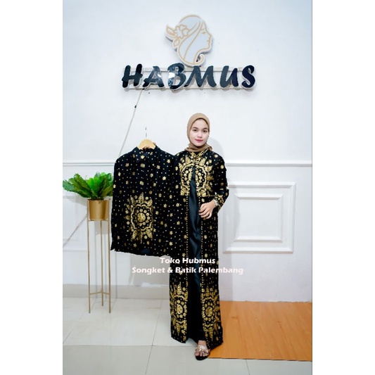 couple batik kondagan gamis songket palembang