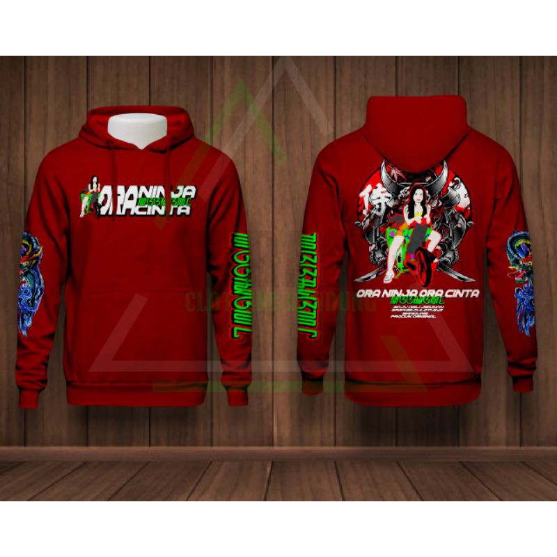 jaket Hoodie ninja Kawasaki ora ninja ora cinta