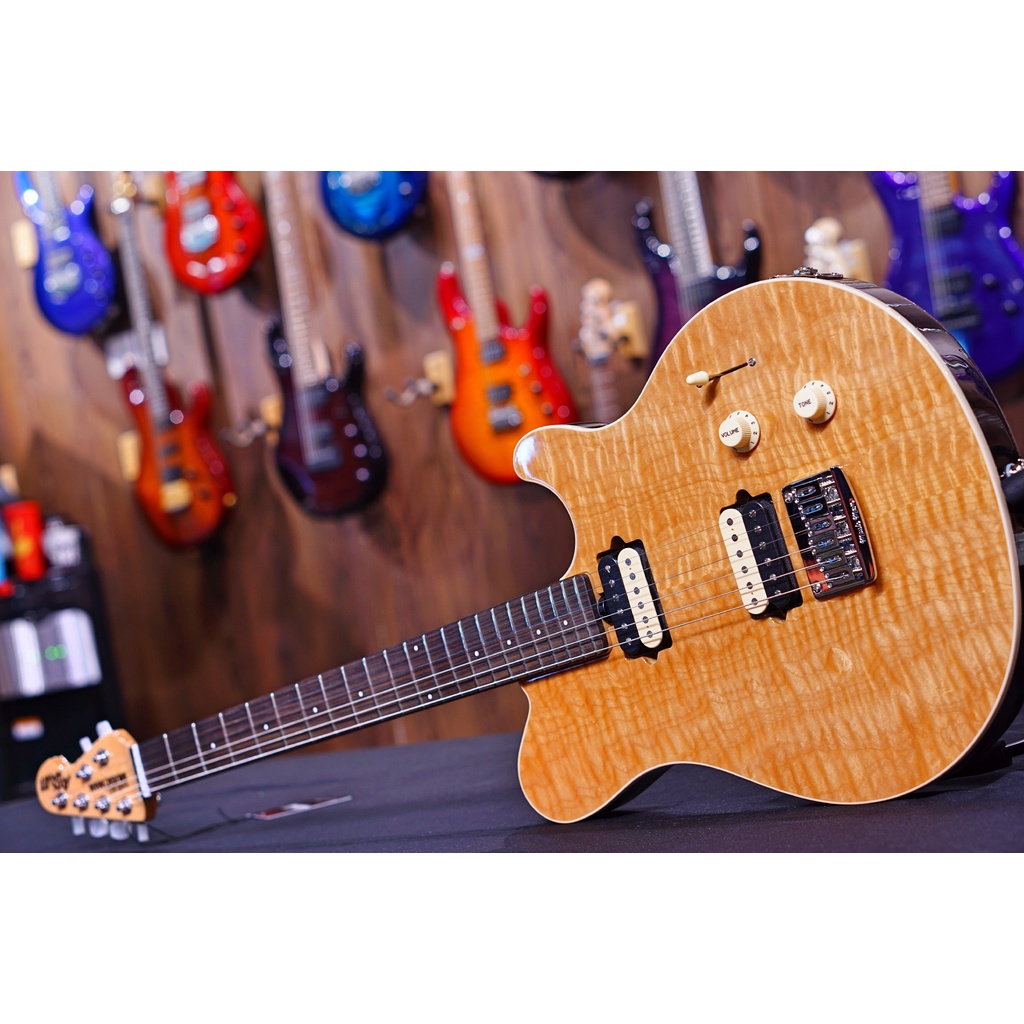 Ernie Ball Music man Axis Super Sport HH STD - Natural Gloss Flame - Rosewood Matching Headstock - G95478