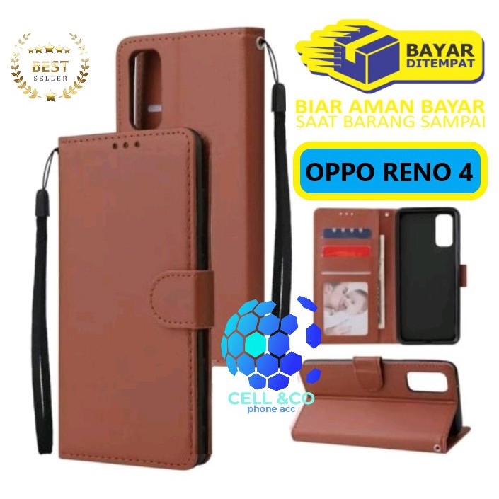 Flip cover OPPO RENO 4 Flip case buka tutup kesing hp casing flip case leather wallet