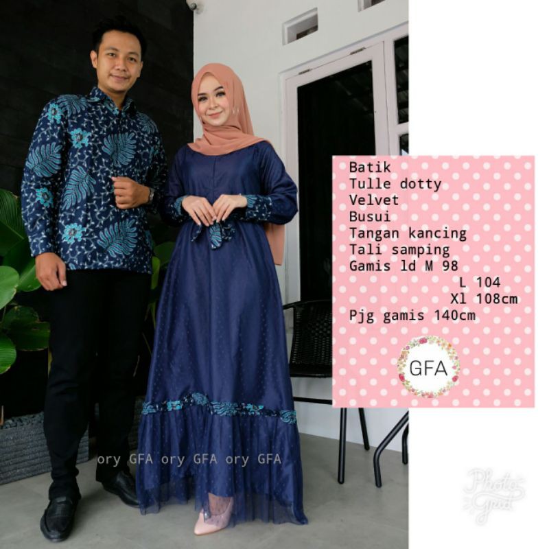 batik couple gamis syari gamis dotty premium