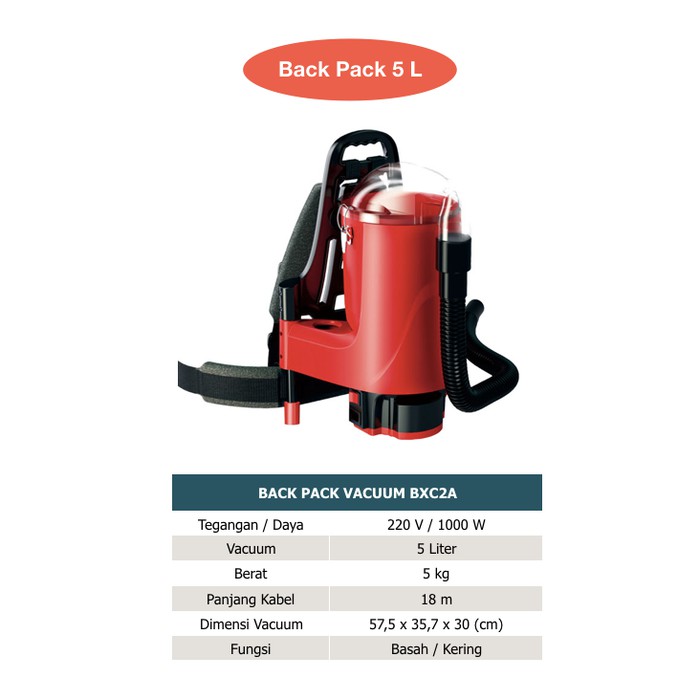 Back Pack Vacuum 5 Liter