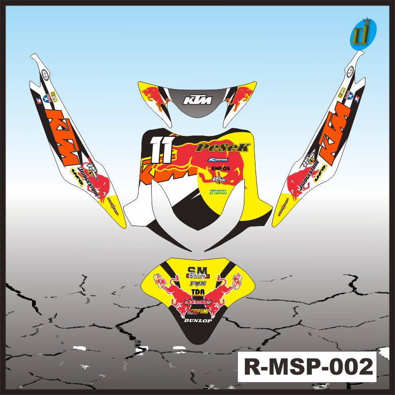 DECAL STICKER MIO SPORTY/SMILE FULLBODY - DEKAL STIKER KUNING HITAM (002) KATALOG 2015-2017