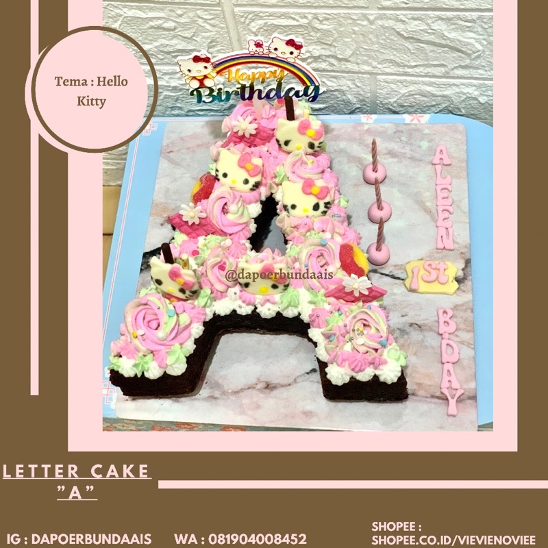 Brownies Huruf Request Karakter/ kue ulang tahun
