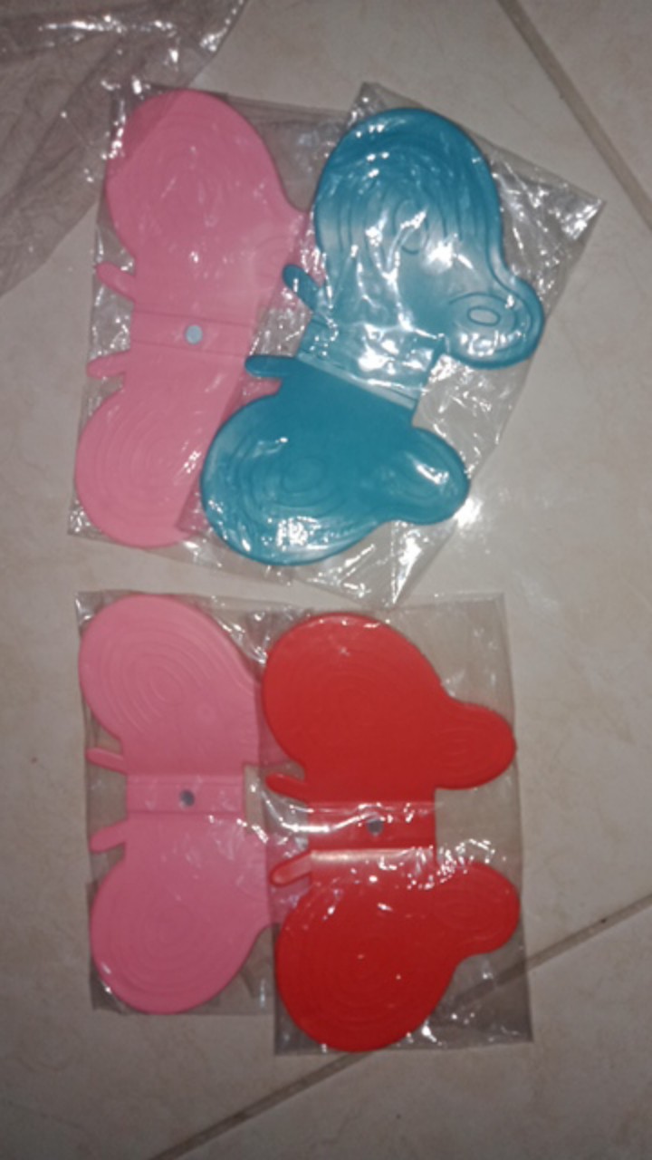 [kn] 2 Pcs Kupu-kupu Berbentuk Silicone Anti-melepuh Alat Dapur Isolasi Pelat Klem Klip