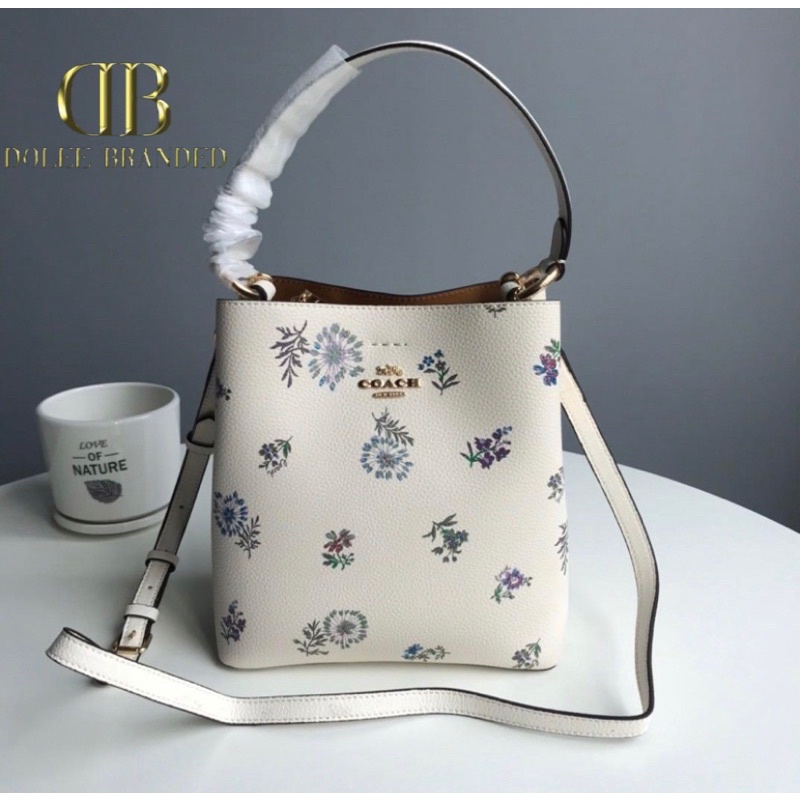 COACH SMALL TOWN BUCKET BAG WITH  DANDELION FLORAL PRINT ( 2310)