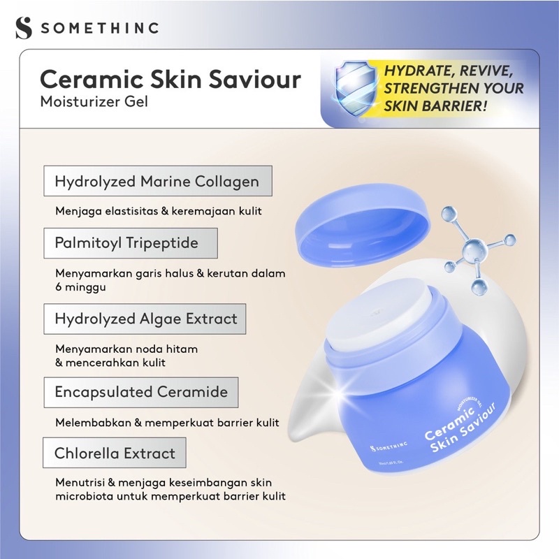 SOMETHINC Ceramic Skin Saviour Moisturizer Gel BPOM (25ml/50ml) Pelembab Wajah