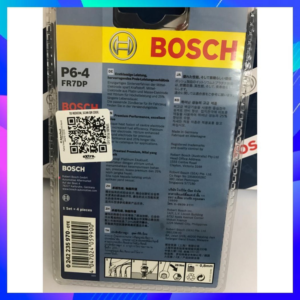 BUSI BOSCH PLATINUM PLUS FR7DP SET 4 PCS