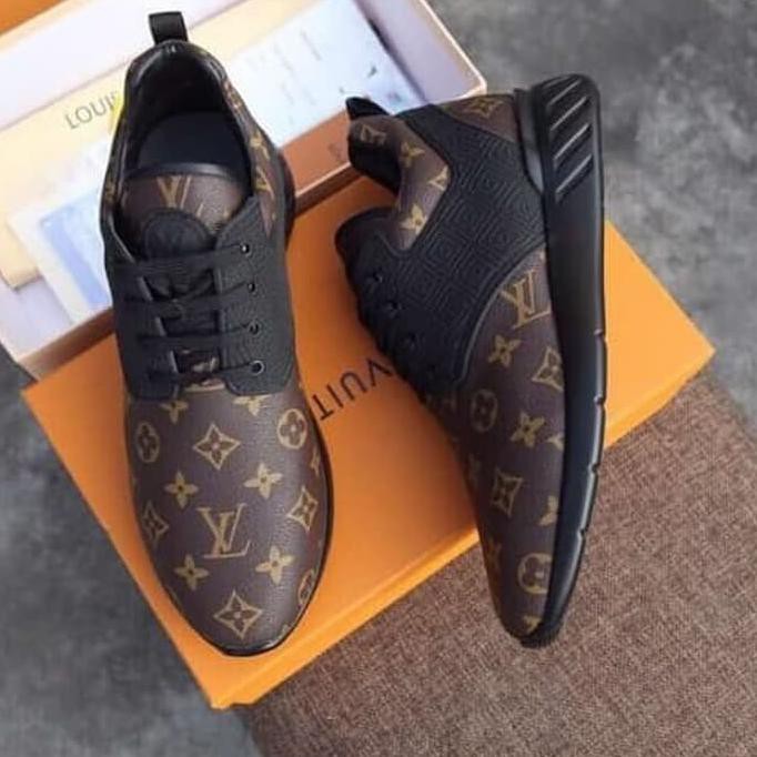 Pengiriman Cepat Sneakers Lv Pria / Sepatu Louis Vuitton Mirror 1:1 Quality BARANG BAGUS