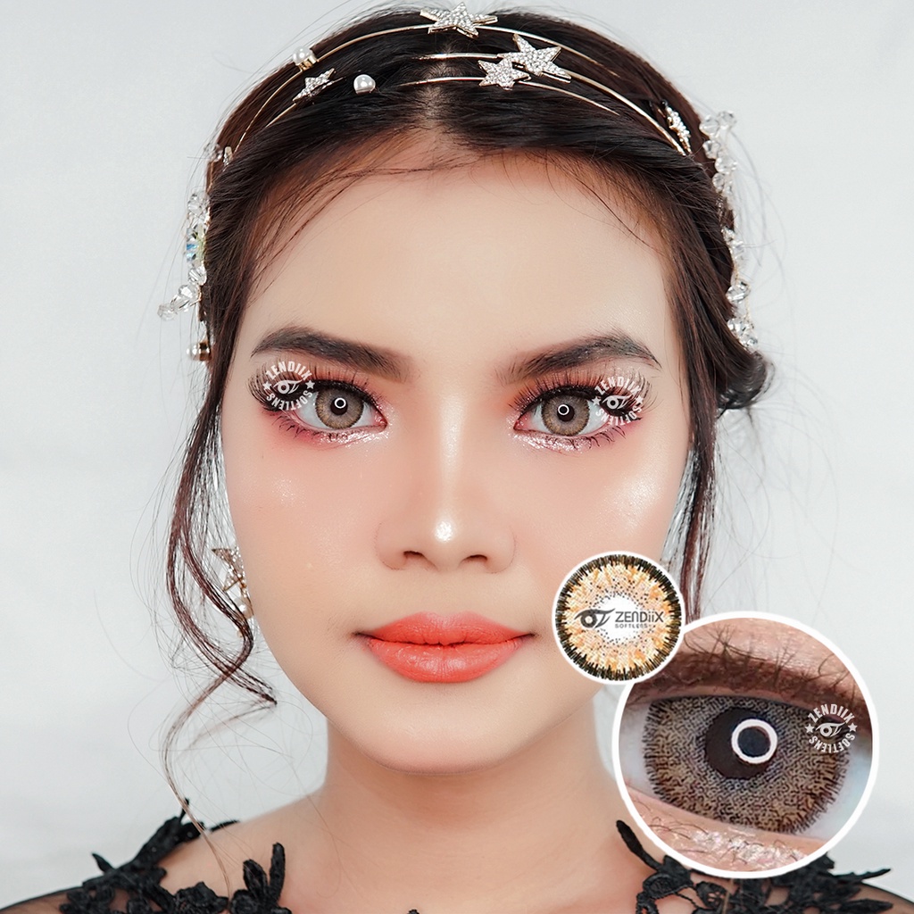 Softlens MATAKE Warna BROWN 14.5mm Normal Beda Minus