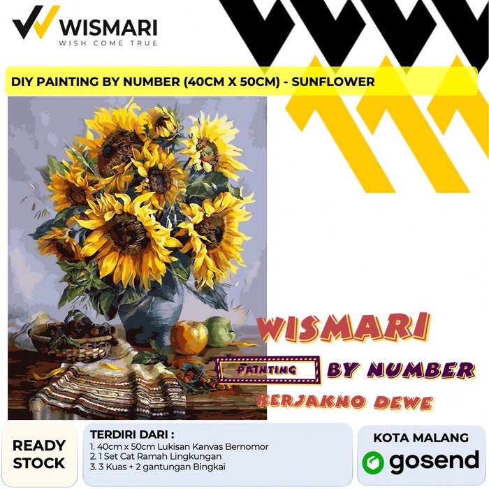 

PAINTING BY NUMBER DIY (40CM x 50CM) - SUNFLOWER Diskon