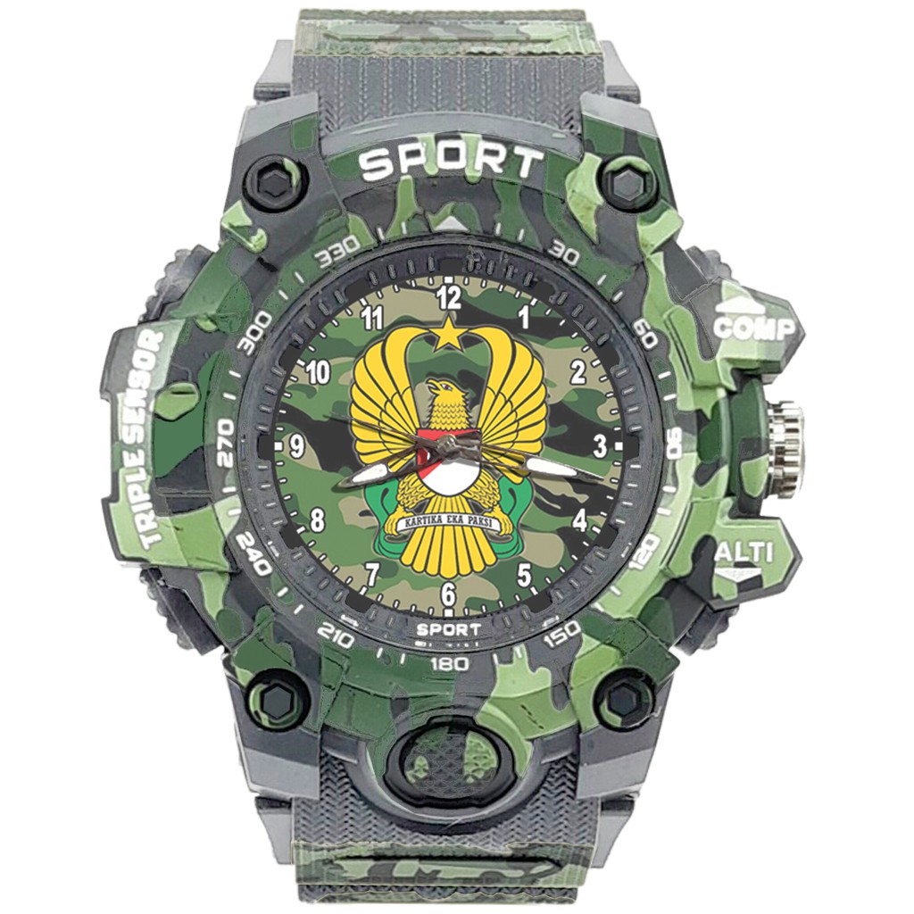 {Istimewa} Jam Tangan TNI - AD (Abu-Abu Army) - Water Resistant