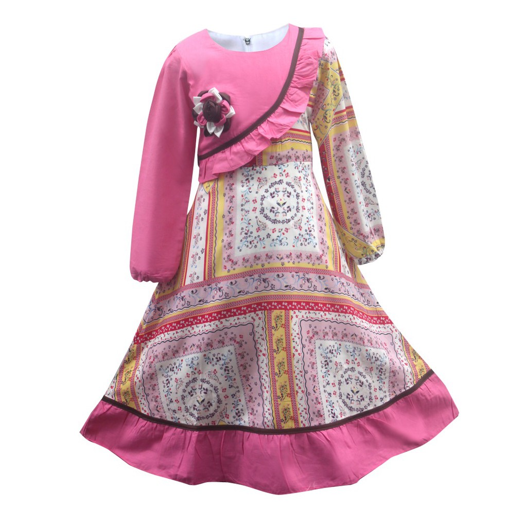 Two Mix Gamis Anak Perempuan / Busana Muslim Anak Cewek / Dress Anak Muslim 4005-2